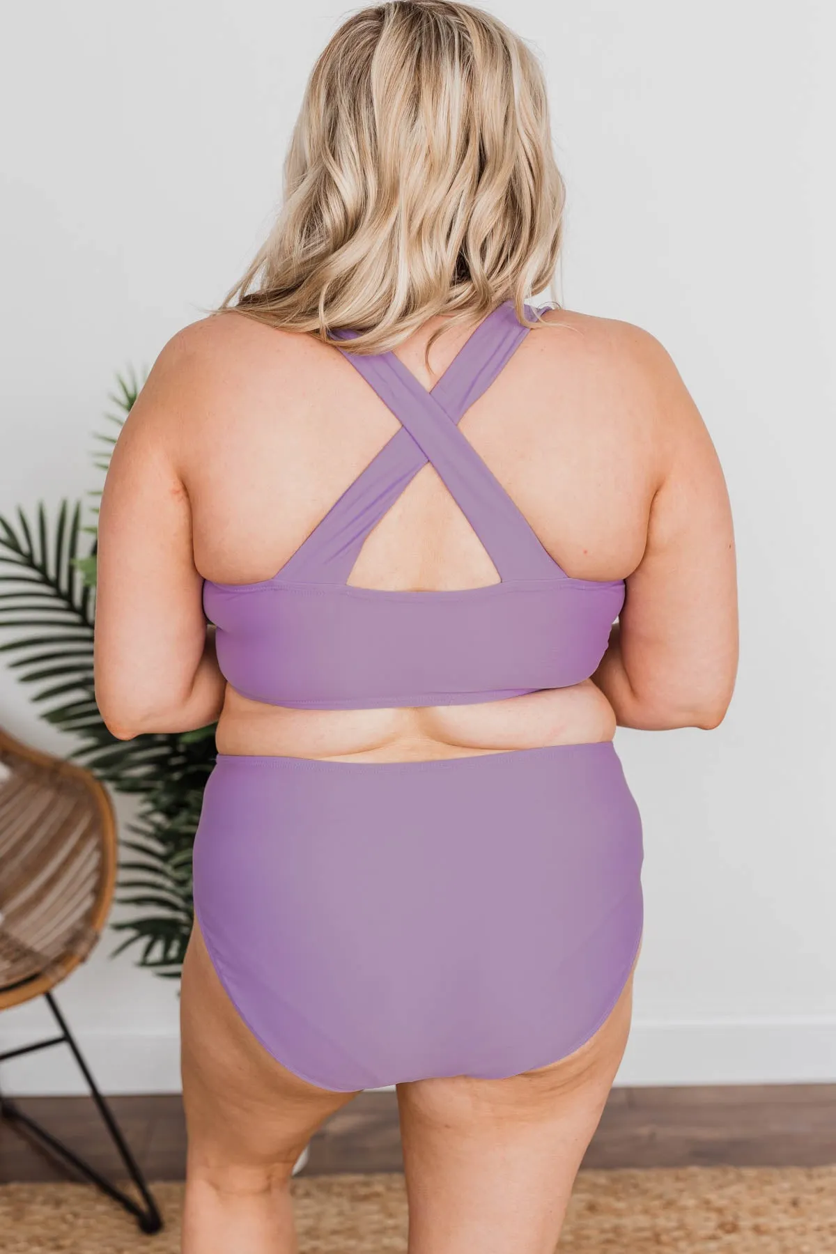 Tropical Breeze Braided Swim Top- Purple