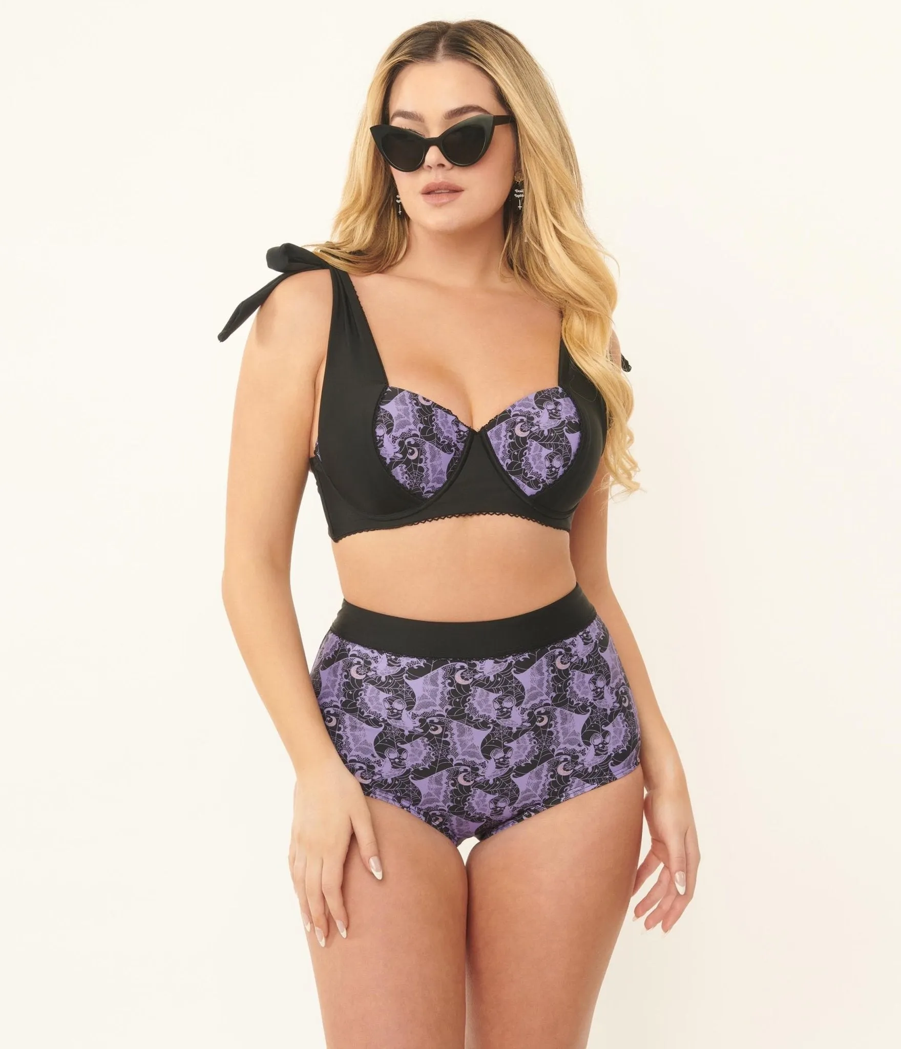 Unique Vintage Purple Lacy Bats Mrs Cooper Swim Bottoms