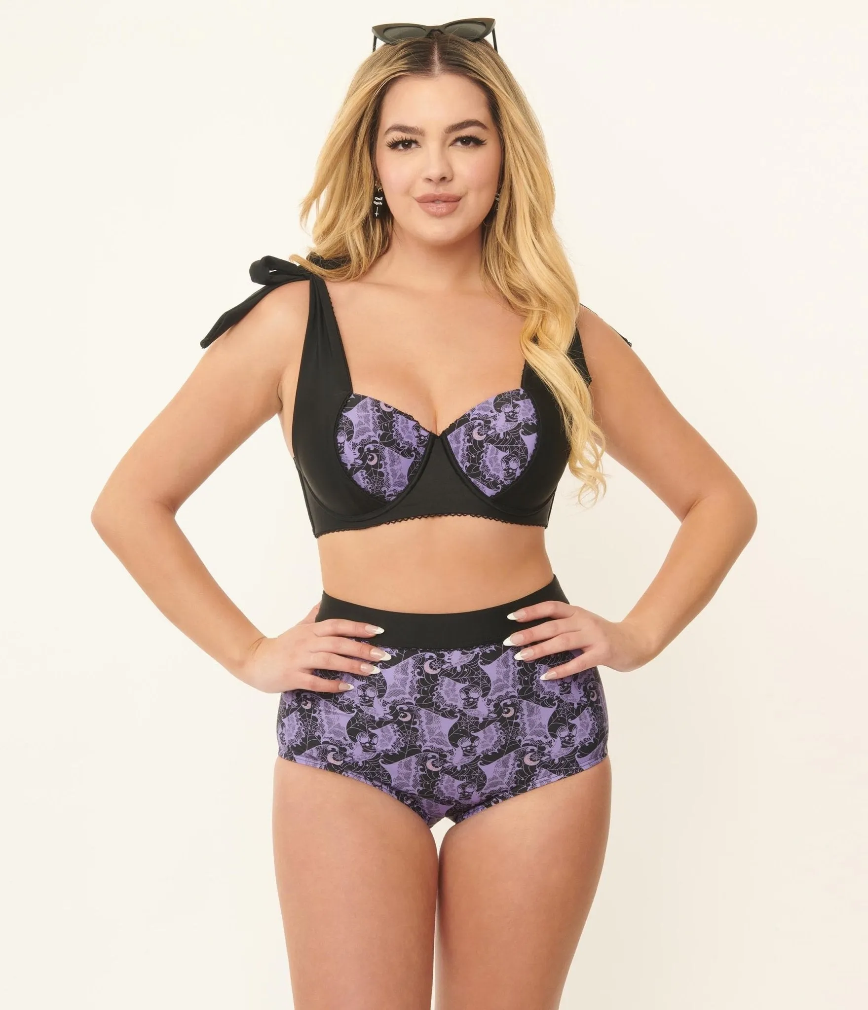 Unique Vintage Purple Lacy Bats Mrs Cooper Swim Bottoms