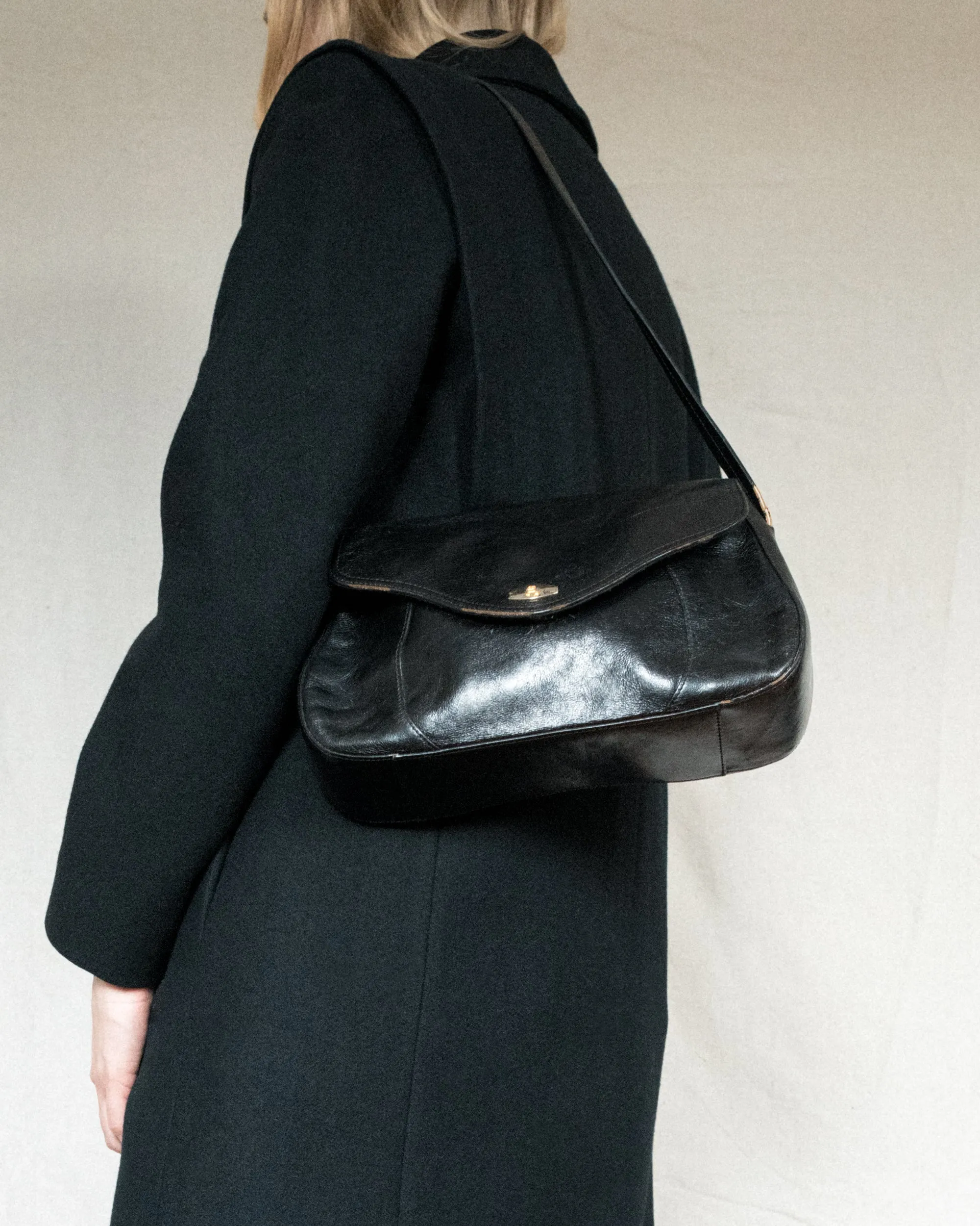 Vintage AIGNER Black Leather Bag