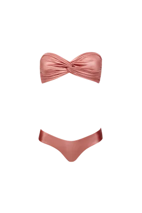 Wave Bikini in Metallic Rose - Bottom