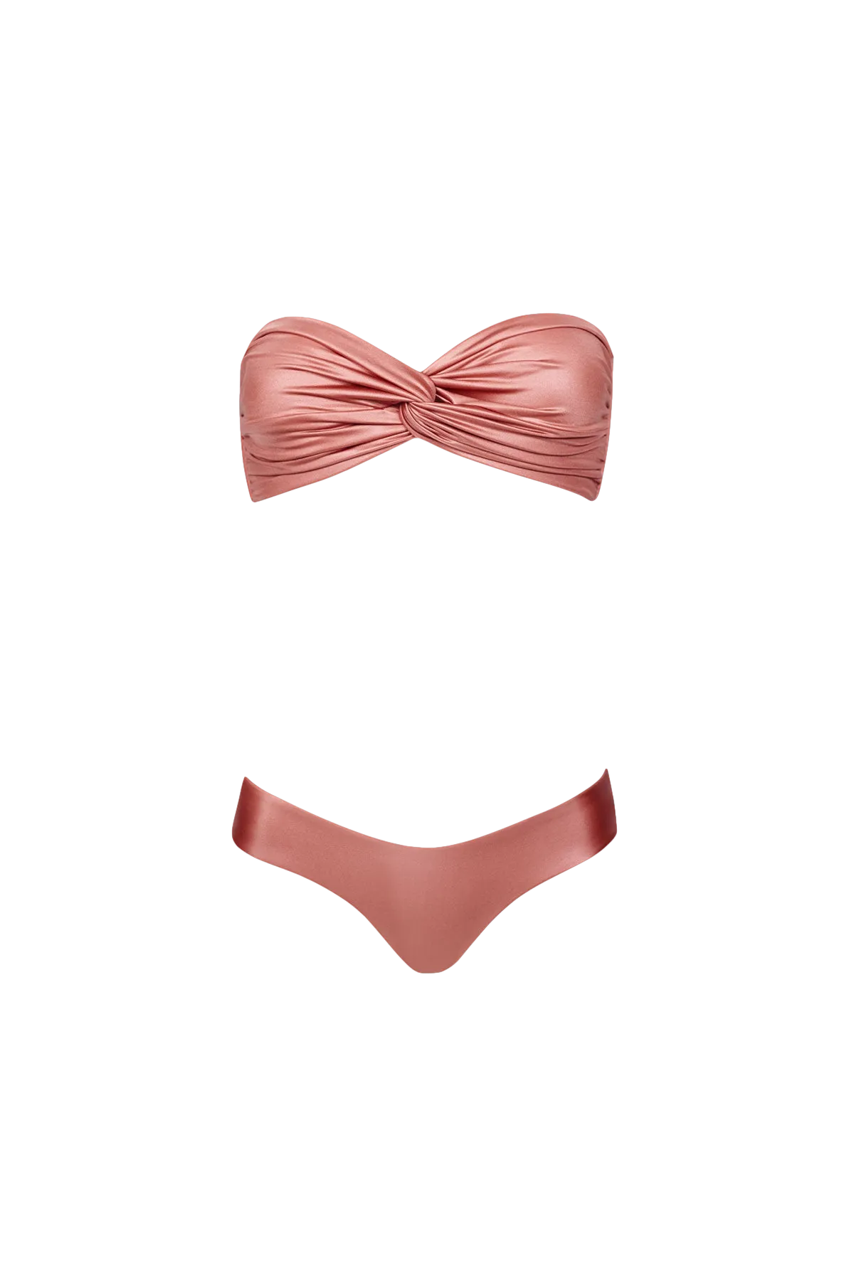 Wave Bikini in Metallic Rose - Bottom