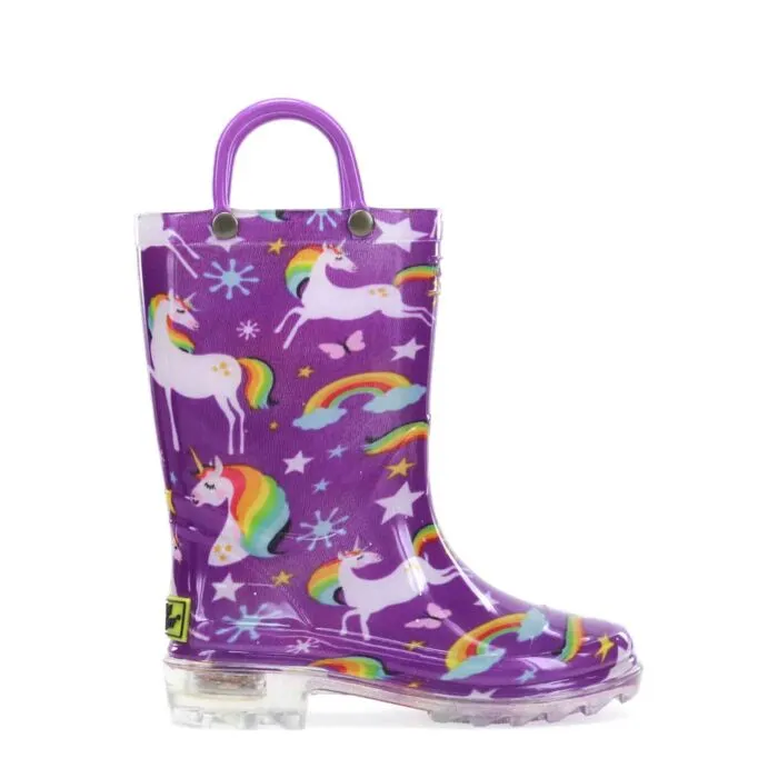 Western Chief Kids' Rainbow Unic Lighted Rain Boot
