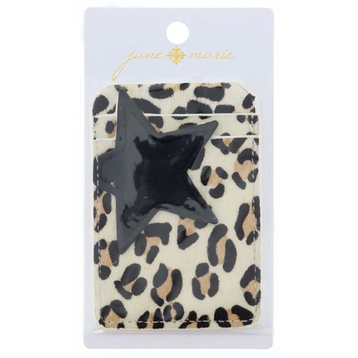 White Leopard With Black Star Phone Wallet