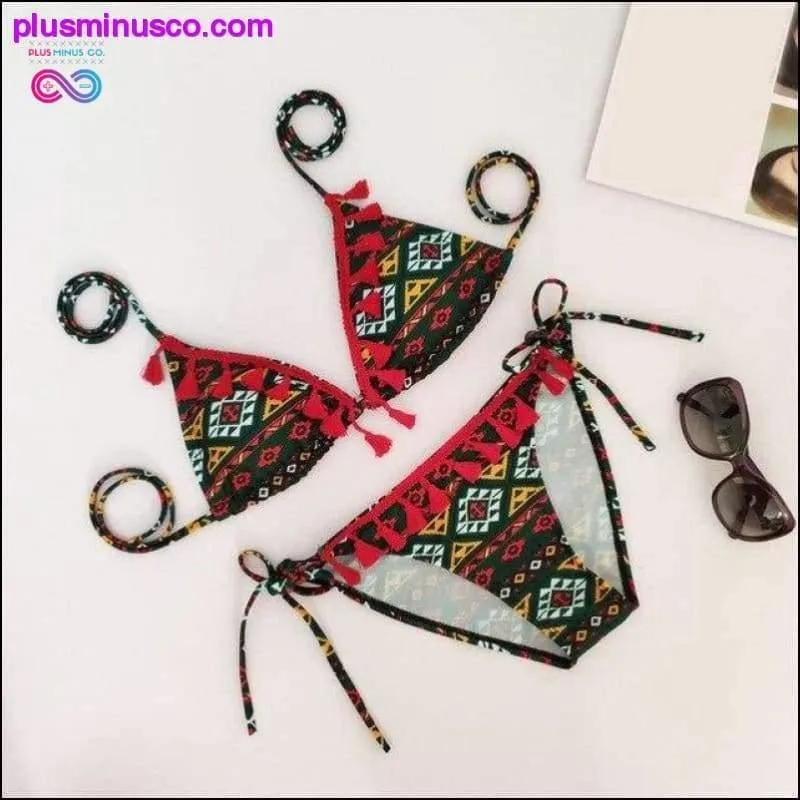 Women Bikini Sexy Ladies Push Up Swimwear Boho Print Beach