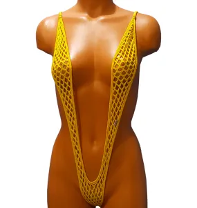 Xposed Skinz Bikinis Sexy x156 Sexy SlingShot Bikini Diamond Mesh - Yellow